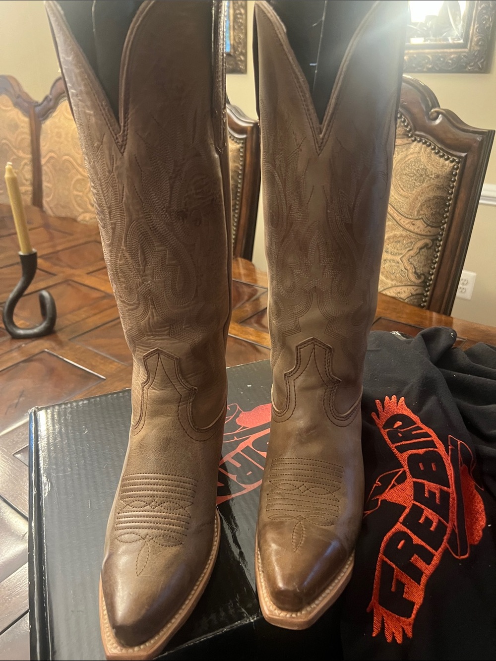 freebird Brown Leather Cowboy Boots - Picture 9 of 9
